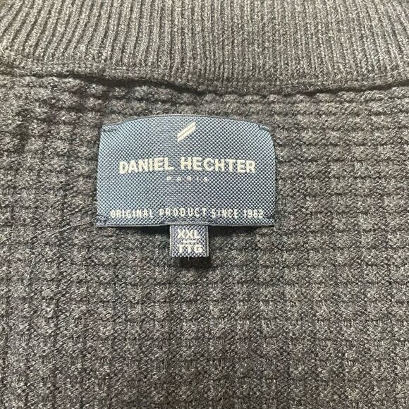 Daniel Hechter 1/4 Zip Knit Sweater Mens XXL Black Pullover 100% Cotton - Picture 6 of 8